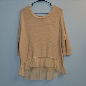 American Eagle Outfitters Beige/Pink Knit Pullover